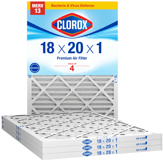 Clorox 18x20x1 Air Filter, Premium Pleated Furnace Filters