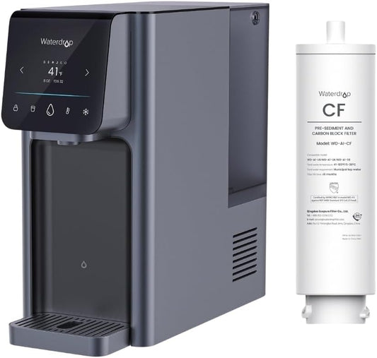 Waterdrop A1 Reverse Osmosis Hot Cold Water Dispenser with CF Replacement Filter Combo
